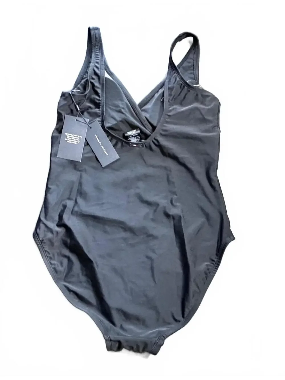 Tommy Hilfiger V-Neck Tummy-Control Wrap One-Piece Swimsuit Size 10 $98 NWT